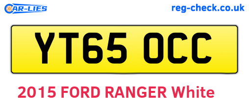 YT65OCC are the vehicle registration plates.