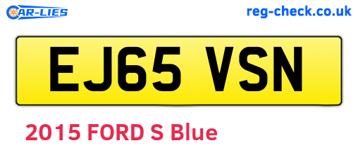 EJ65VSN are the vehicle registration plates.