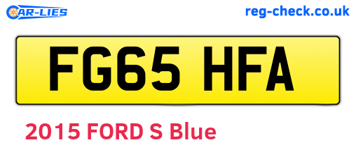 FG65HFA are the vehicle registration plates.