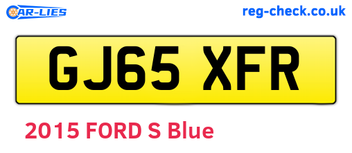 GJ65XFR are the vehicle registration plates.