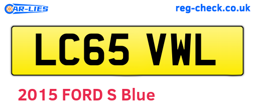 LC65VWL are the vehicle registration plates.