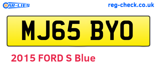 MJ65BYO are the vehicle registration plates.