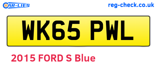 WK65PWL are the vehicle registration plates.