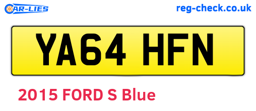 YA64HFN are the vehicle registration plates.