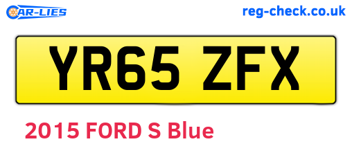 YR65ZFX are the vehicle registration plates.