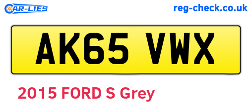 AK65VWX are the vehicle registration plates.