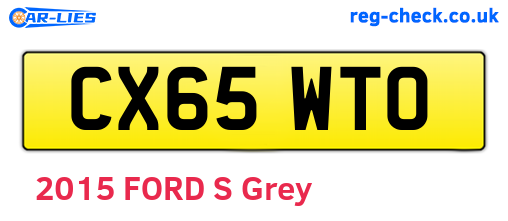 CX65WTO are the vehicle registration plates.