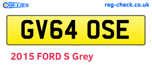 GV64OSE are the vehicle registration plates.