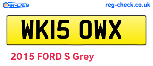 WK15OWX are the vehicle registration plates.