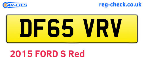 DF65VRV are the vehicle registration plates.