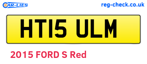HT15ULM are the vehicle registration plates.