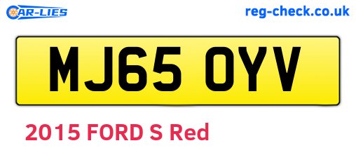 MJ65OYV are the vehicle registration plates.