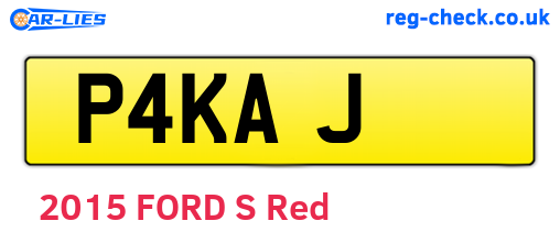 P4KAJ are the vehicle registration plates.