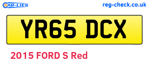 YR65DCX are the vehicle registration plates.