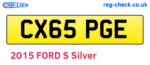 CX65PGE are the vehicle registration plates.
