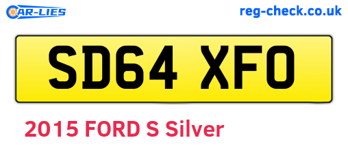 SD64XFO are the vehicle registration plates.