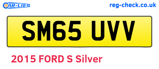 SM65UVV are the vehicle registration plates.