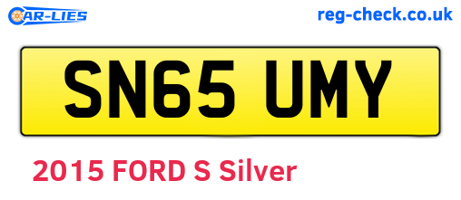 SN65UMY are the vehicle registration plates.