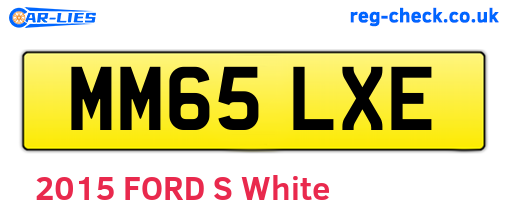 MM65LXE are the vehicle registration plates.