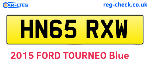 HN65RXW are the vehicle registration plates.