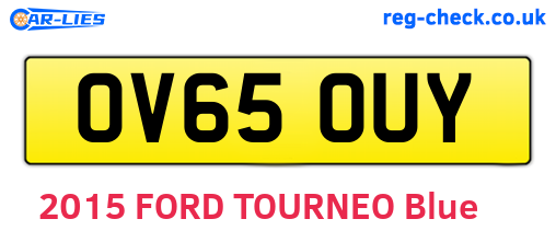 OV65OUY are the vehicle registration plates.