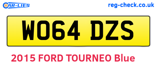 WO64DZS are the vehicle registration plates.