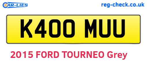 K400MUU are the vehicle registration plates.