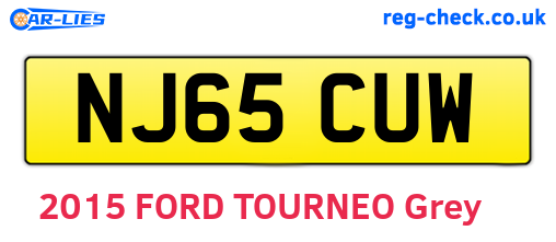 NJ65CUW are the vehicle registration plates.