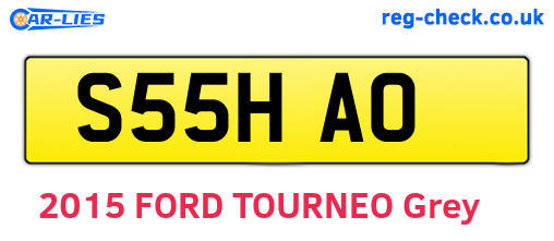 S55HAO are the vehicle registration plates.