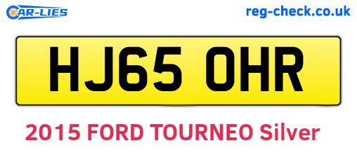 HJ65OHR are the vehicle registration plates.