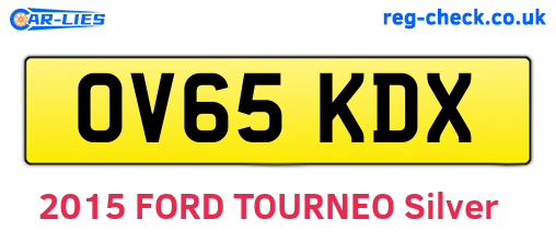 OV65KDX are the vehicle registration plates.