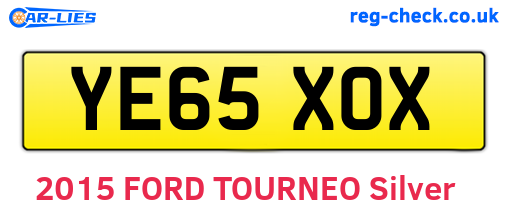 YE65XOX are the vehicle registration plates.