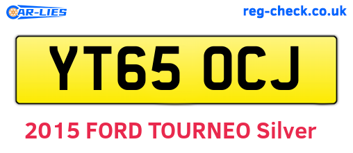 YT65OCJ are the vehicle registration plates.