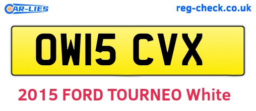 OW15CVX are the vehicle registration plates.