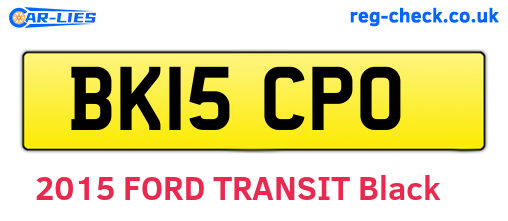 BK15CPO are the vehicle registration plates.