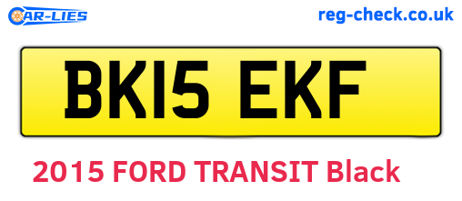 BK15EKF are the vehicle registration plates.