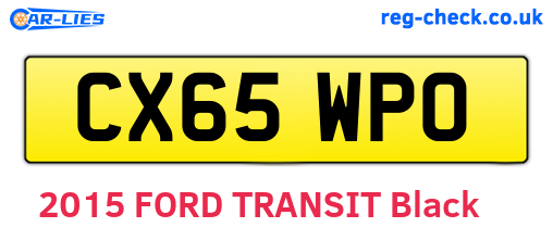 CX65WPO are the vehicle registration plates.