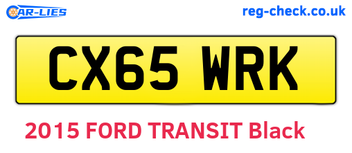 CX65WRK are the vehicle registration plates.