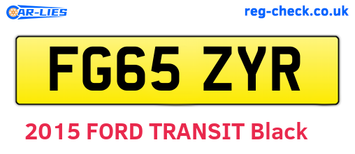 FG65ZYR are the vehicle registration plates.