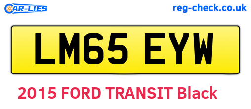 LM65EYW are the vehicle registration plates.