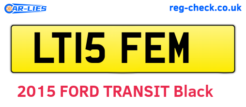 LT15FEM are the vehicle registration plates.