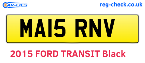 MA15RNV are the vehicle registration plates.