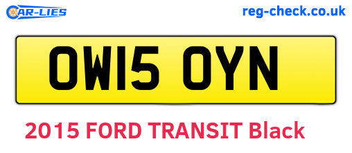 OW15OYN are the vehicle registration plates.