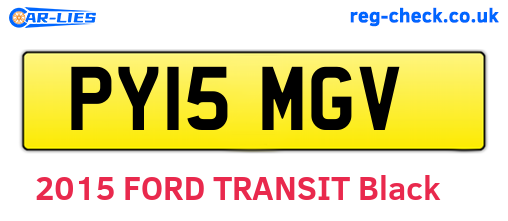 PY15MGV are the vehicle registration plates.