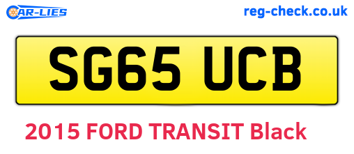 SG65UCB are the vehicle registration plates.