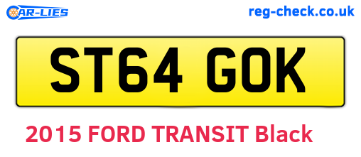 ST64GOK are the vehicle registration plates.