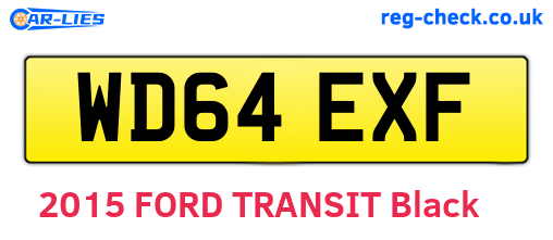 WD64EXF are the vehicle registration plates.