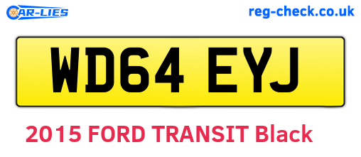 WD64EYJ are the vehicle registration plates.