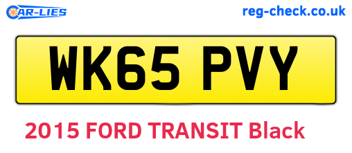 WK65PVY are the vehicle registration plates.