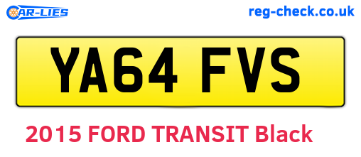 YA64FVS are the vehicle registration plates.